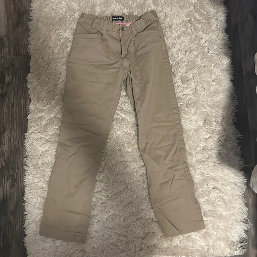 khaki ankle cropped pants